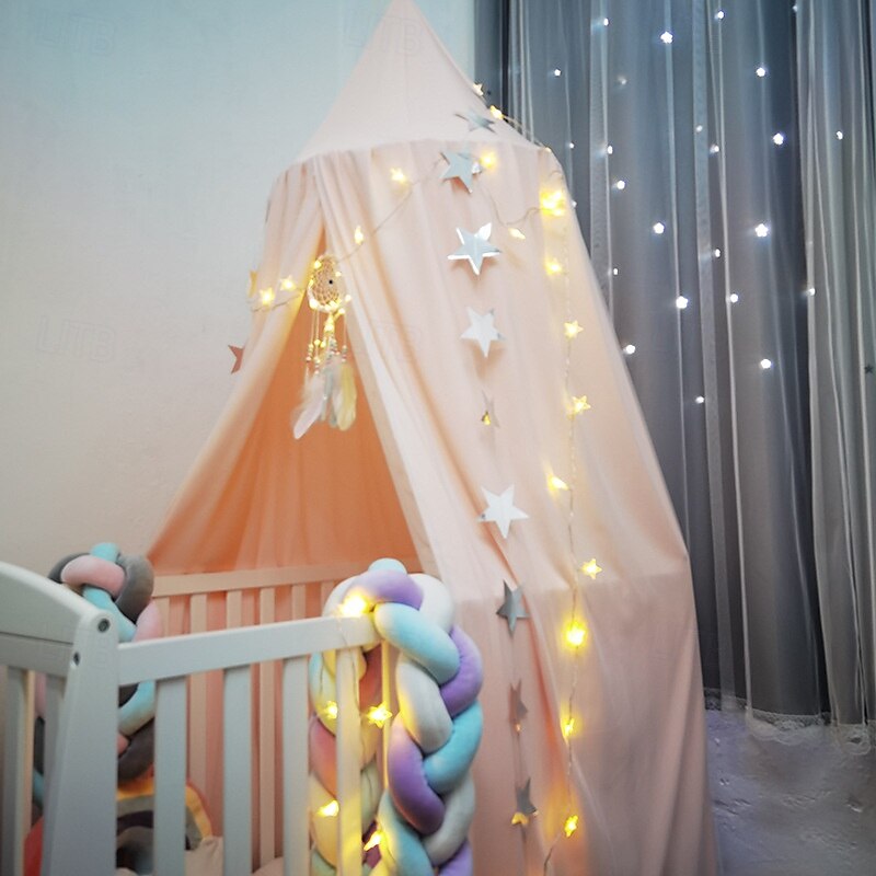 Bed Canopy for Kids Double Layer Princess Round Dome Children Dreamy Mosquito Net Bedding Girls Room Castle Play Tent Hanging House Decor Reading Nook Canopies