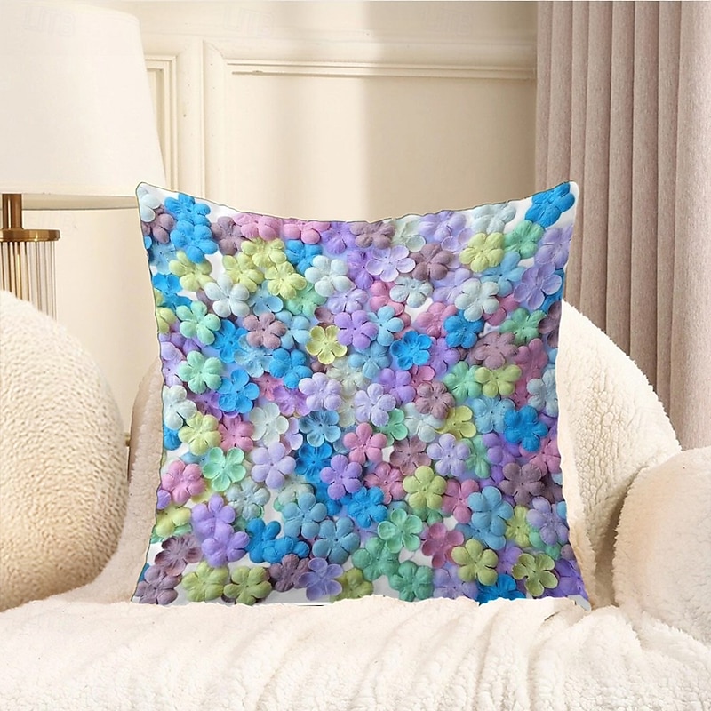 Flowers Decorative Toss Pillows Cover 1PC Spring Summer Soft Square Couch Cushion Case Pillowcase for Bedroom Livingroom Sofa Chair4