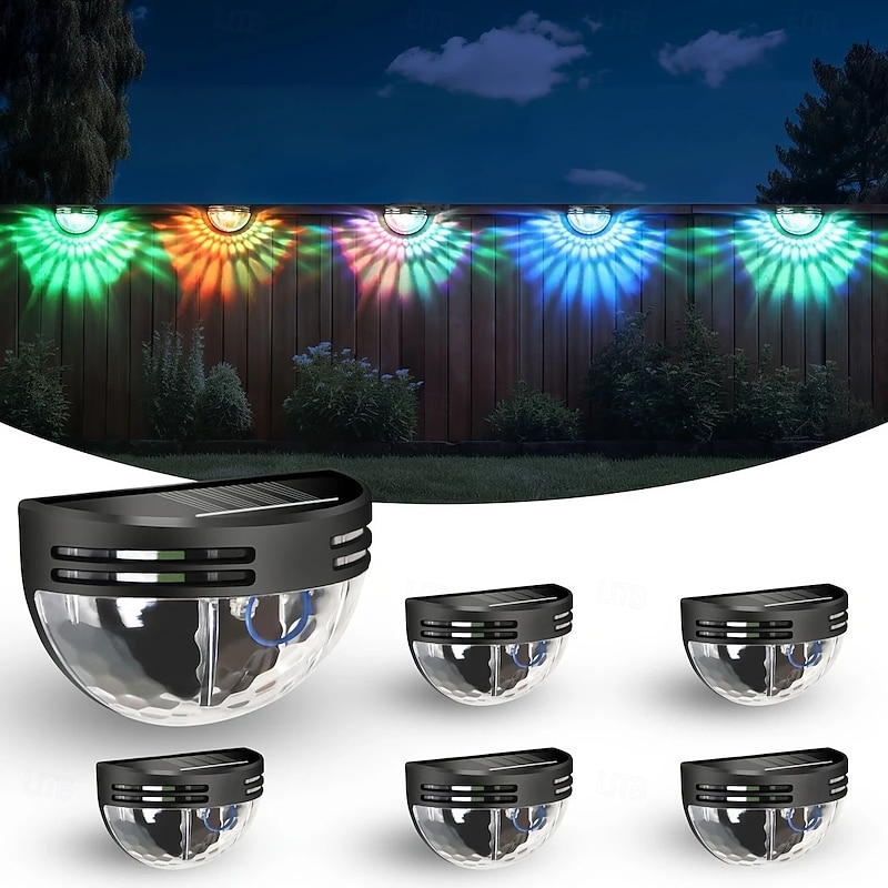 4PCS Outdoor Solar LED Wall Light Waterproof Fence Lights Garden Fence Yard Wall Lighting Decoration