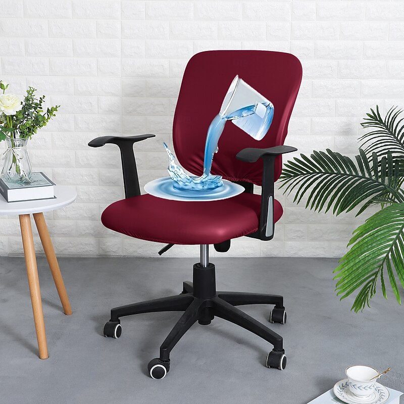 Stretch Computer Chair Covers Waterproof Faux Leather Split Office Chair Cover Gaming Armchair Seat Cover Anti Dirty Removable2