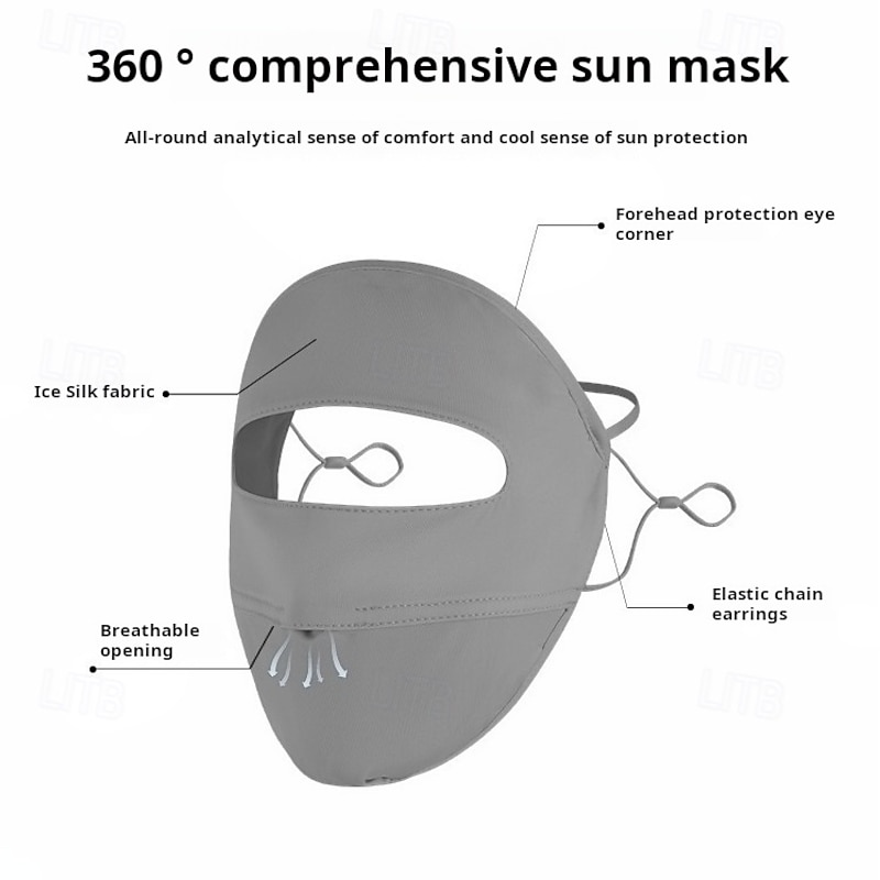 Summer Sun Protection Face Mask for Women, Cooling Breathable Facekini, UV Protection Full Face Cover for Driving, Cycling, Outdoor Activities3