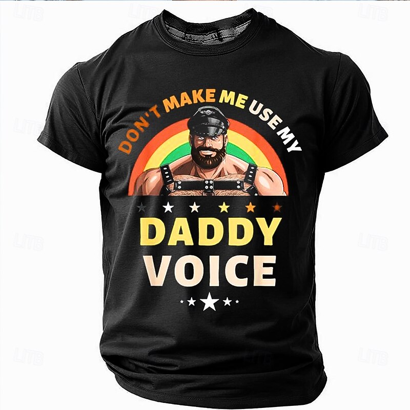 Men's Funny Short Sleeve T-Shirt Don't Make Me Use My Daddy Voice Graphic Tee