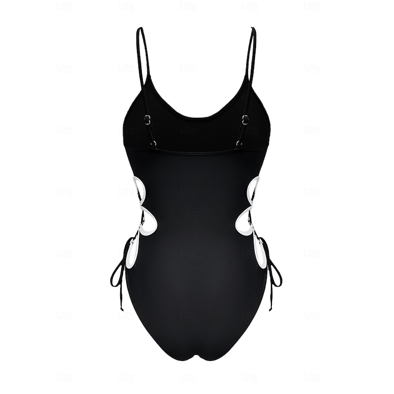 Women's Swimsuits One Piece Monokini Swimsuit Backless Tummy Control High Waist Slim Vacation Beach Wear Solid Color U Neck Sleeveless Bathing Suits3