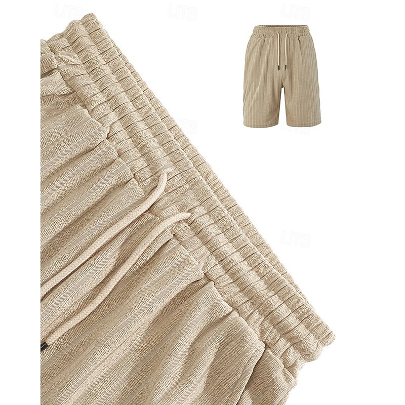 Men's Summer Shorts Beach Shorts Pocket Drawstring Elastic Waist Plain Comfort Breathable Short Vacation Holiday Beach Hawaiian Boho Black Wine4