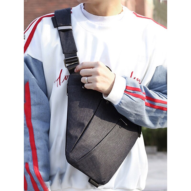 Men's Waterproof Anti-Theft Shoulder Bag Chest Bag - Fashion Crossbody Chest Bag, Lightweight Shoulder Bag, Suitable for Travel, Work and Daily Leisure Use2
