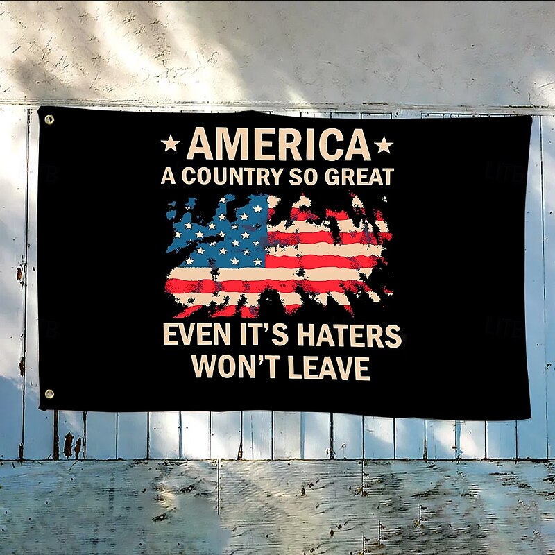 4th of July Outdoor Indoor With Grommets Patriotic Flag Independence Day American House Yard Garden Decorations Holiday Banner Sign2