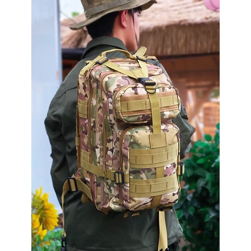 Men's Outdoor Multi-compartment Tactical Backpack with MOLLE System - Durable and practical for outdoor sports enthusiasts such as hiking, camping and military activities2