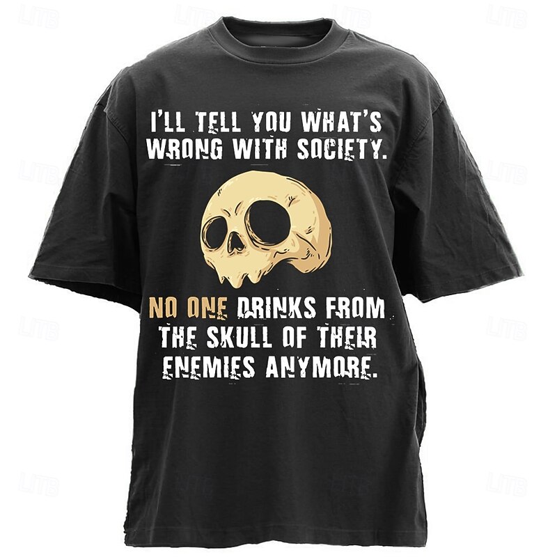 Men's Funny Slang T Shirt Half Sleeve T shirt 3D Print Crew Neck Shirt Designer Casual Party Holiday Deep Purple Black Green Summer Spring Clothing Apparel S M L XL XXL XXXL - Main Image