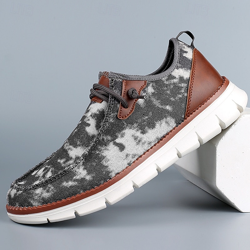 Men's Modern Slip-On Sneakers, Grey Mesh with Cushioned Sole, Lightweight Comfort for Daily Wear