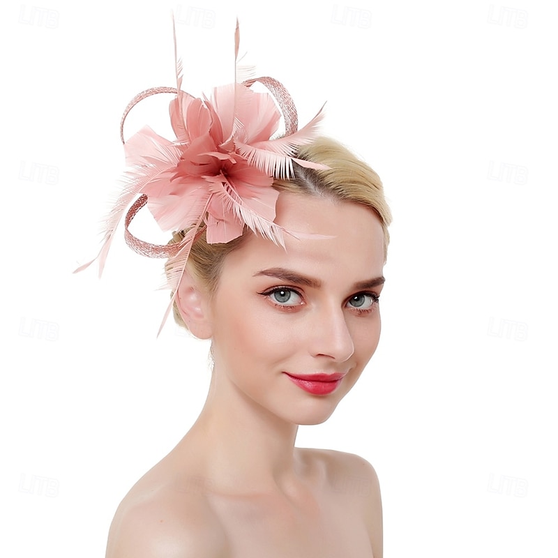 Fascinators Organza Fedora Hat Floppy Hat Veil Hat Wedding Tea Party Kentucky Derby Horse Race Ladies Day Elegant Vintage Simple With Feather Pure Color Headpiece Headwear