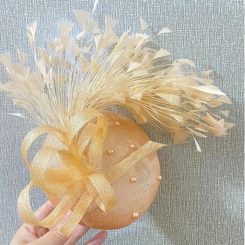 Headdress Sinamay Fedora Hat Wedding Birthday Evening Party Tea Party Horse Race Elegant Vintage Cute With Feather Floral Headpiece Headwear2