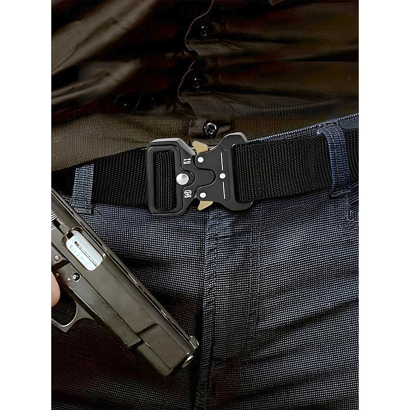 Durable Camouflage Tactical Belt with Metal Buckle - Stylish and practical for outdoor enthusiasts who enjoy hiking, camping and military themed activities2