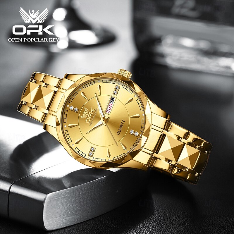 OPK Luxury Brand Watch Stainless Steel Business Double Calendar Waterproof Men's Watch Multi functional Night Light Watch3