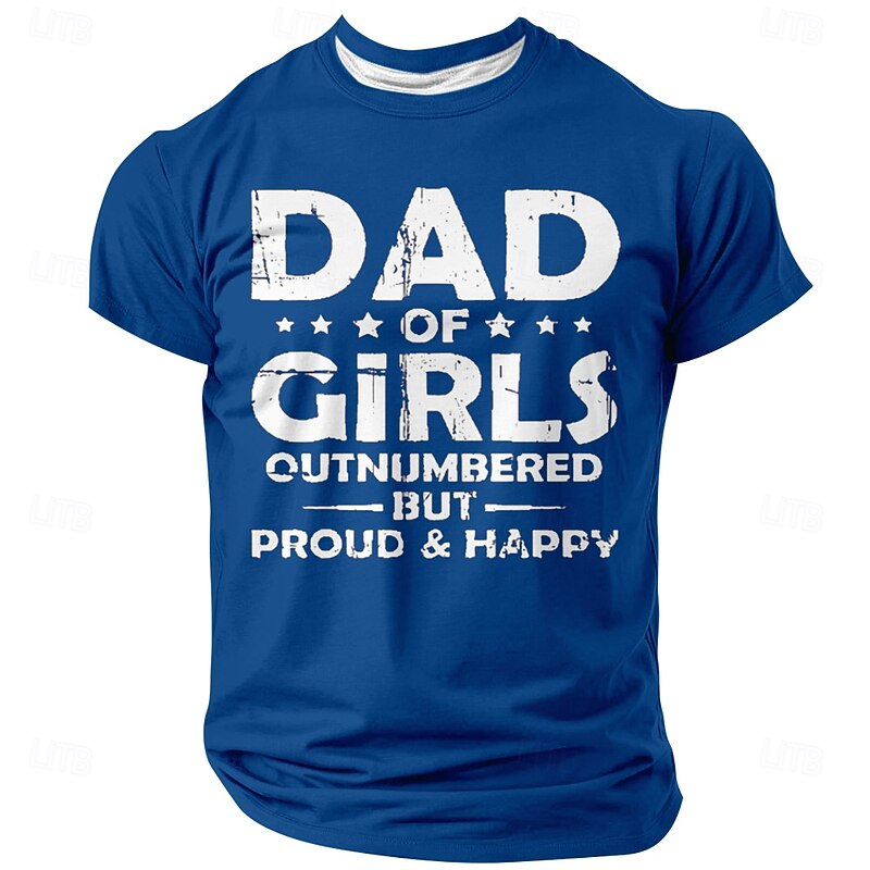Men's Dad of Girls Graphic T-Shirt - Funny Outnumbered Father Tee2