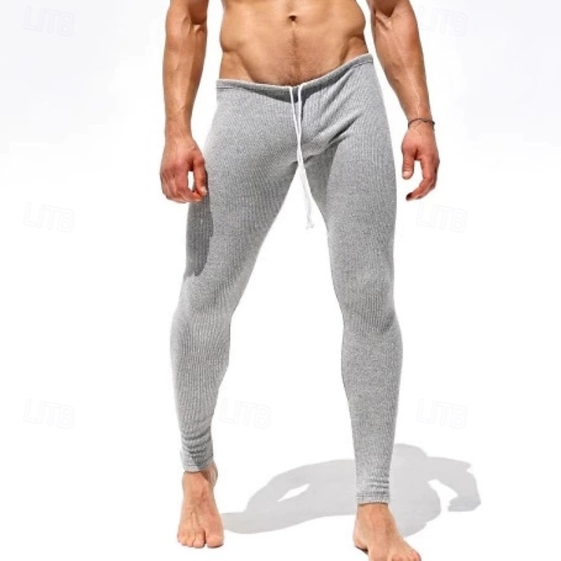 Men's Casual Pants Drawstring Plain Comfort Breathable Casual Daily Casual Gray Micro-elastic3