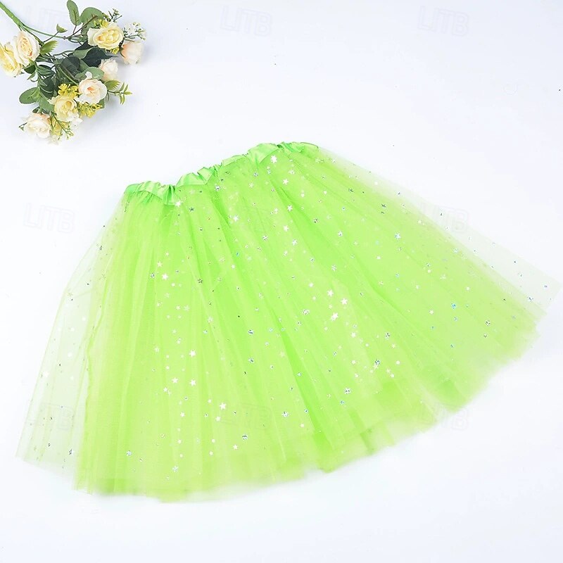 Kids Girls' Skirt Solid Color Active Mesh Outdoor 4 years+ Summer Light Pink Black White3