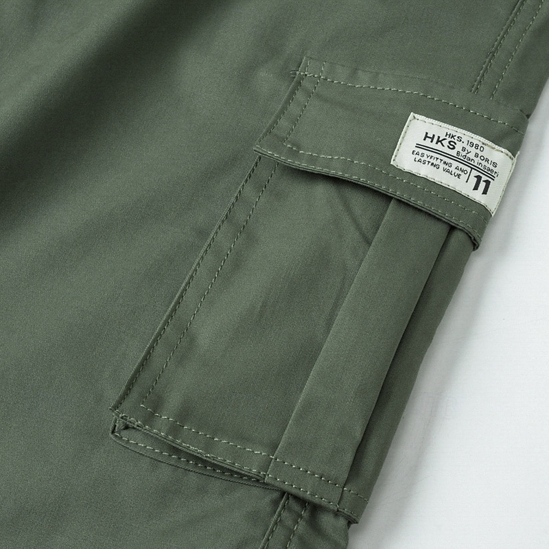 Men's Tactical Shorts Cargo Shorts Camping Shorts Hiking Shorts Elastic Waist Multi Pocket Straight Leg Plain Moisture Wicking Wearable Knee Length Outdoor Casual Daily Fashion Streetwear Black Green3