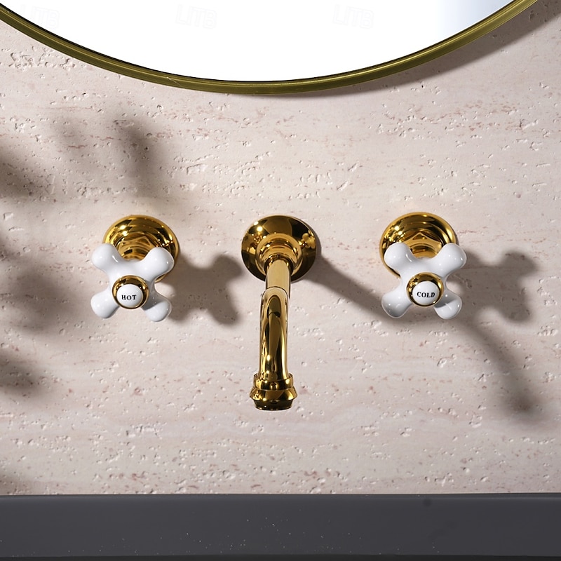 Bathroom Sink Faucet - Wall Mount / Widespread Electroplated Mount Inside Wall mountedBath Taps4