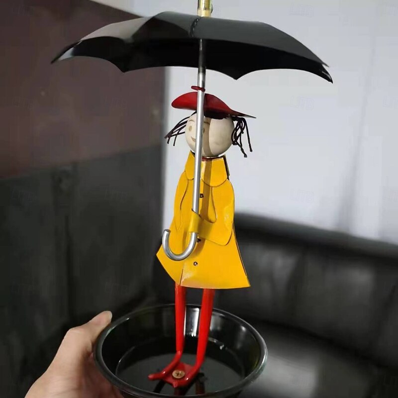 Outdoor Iron Hanging Bird Feeder, Umbrella Girl Bird Feeder, Garden Patio Bird Feeding Station, Metal Craft Ornament for Outdoor Decor3