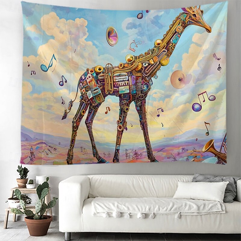Funny Animal Music Hanging Tapestry Wall Art Large Tapestry Mural Decor Photograph Backdrop Blanket Curtain Home Bedroom Living Room Decoration4