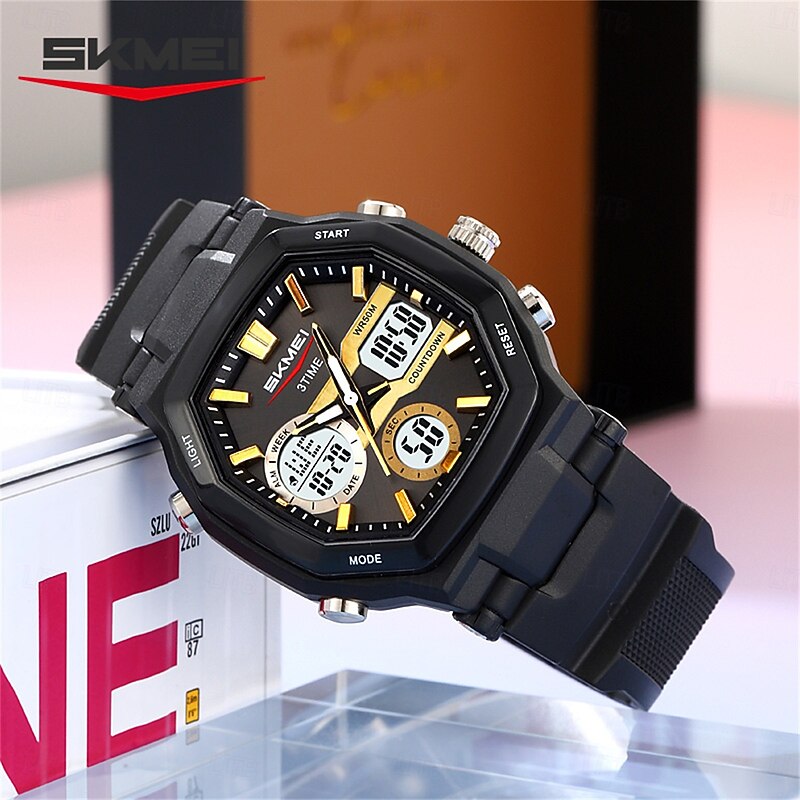 Time Beauty Fashion Multi functional Student Watch Electronic Watch Sports 3 Time Display Electronic Watch3
