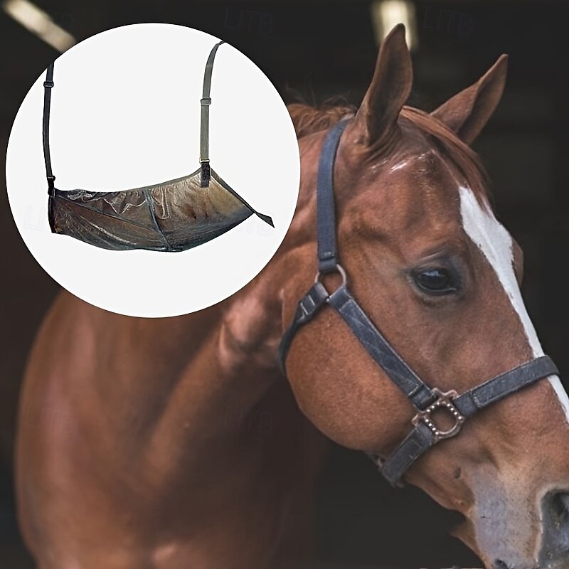 1pc EquiStar Horse Fly Mask with Breathable Mesh - Scratch-Resistant Equine Abdominal Netting for Insect Protection - Comfortable Blended Material Horse Fly Guard for Outdoor Use4