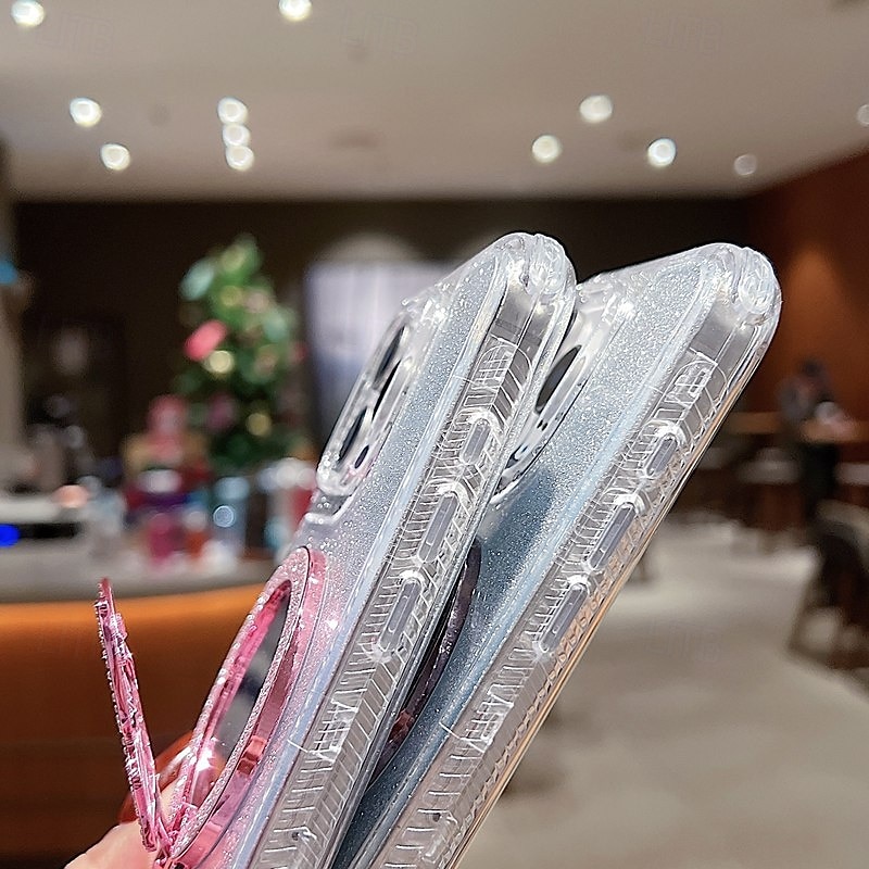 Phone Case For iPhone 17 Pro Max 17 Air 16 15 14 Pro Max Plus 16e 13 12 Pro Max Back Cover with Stand Holder Mirror Magnetic Retro TPU PC2