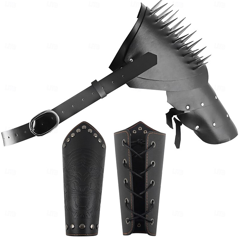 Retro Vintage Medieval Renaissance Wristband Accessories Set Shoulder Armor Warrior Gladiator Viking Fancy Dress Men's Women's Viking Masquerade Dailywear Adults' More Accessories Shoulder Armor