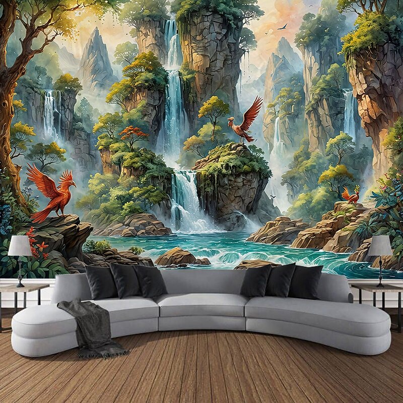 Dreamy seawater plant landscape Hanging Tapestry Wall Art Large Tapestry Mural Decor Photograph Backdrop Blanket Curtain Home Bedroom Living Room Decoration4