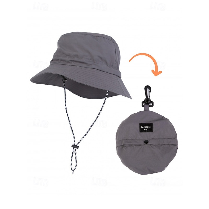Men's Packable Waterproof Bucket Hat – Foldable Sun Hat with Adjustable Chin Strap, Lightweight Outdoor Fishing & Hiking Cap2