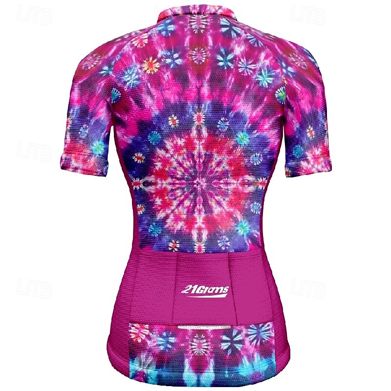 Women's Cycling Jersey Graphic Short Sleeve Bike Tee Tshirt Jersey with 3 Rear Pockets Mountain Bike MTB Quick Dry Anatomic Design Wicking Breathable Sports Royal Blue Blue Purple Clothing Apparel2