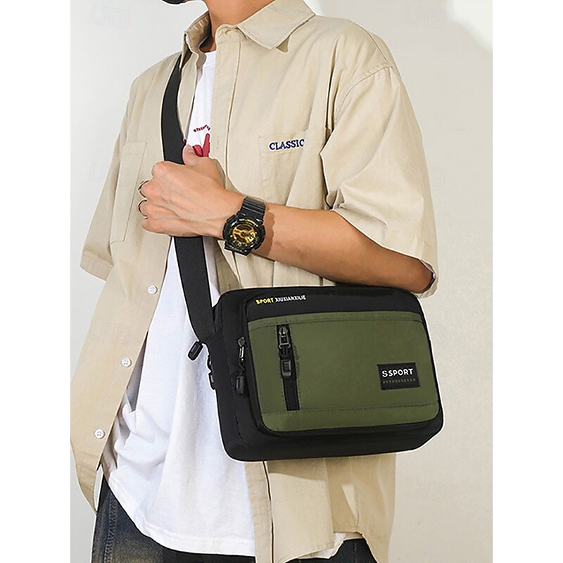 Men's Tactical Crossbody Messenger Bag Crossbody Bag - Waterproof Nylon Shoulder Bag with Multiple Pockets, Casual Military Style Shoulder Bag for Travel, Work and Outdoor Activities2