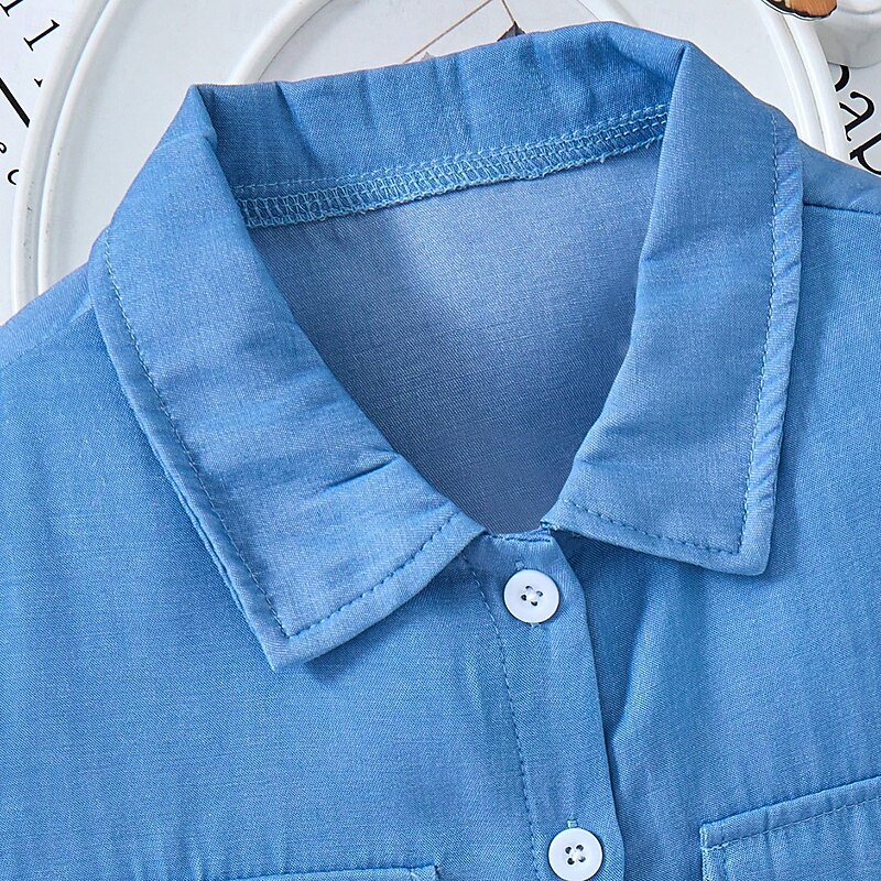 2 Pieces Kids Girls' Solid Color Dress Suits Set Sleeveless Fashion School 7-13 Years Summer White3