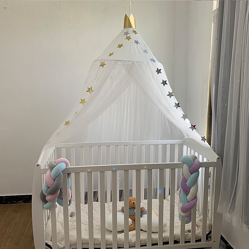 Princess Bed Canopy for Girls Room Decor Round Lace Mosquito Net Play Tent Reading Nook Canopies Yarn Girl Dome Netting Castle