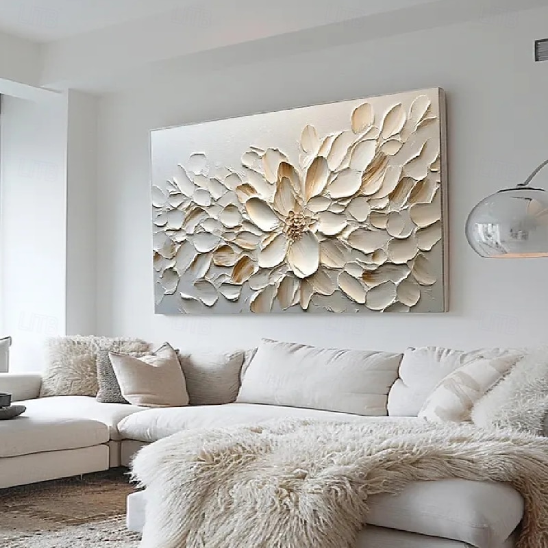 Large Flower Landscape Oil Painting On Canvas hand painted Pastel Floral Painting Spring Flower Scenery Painting Large Wall Art tree painting for Living Room Decor3