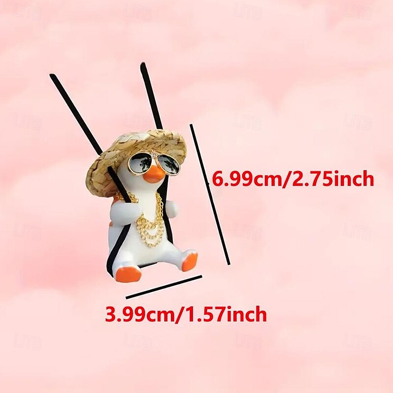 Car Pendant Cute Anime Little Duck Swing Auto Rearview Mirror Hanging Ornaments Interior Decoraction Accessories for Girls Gifts3