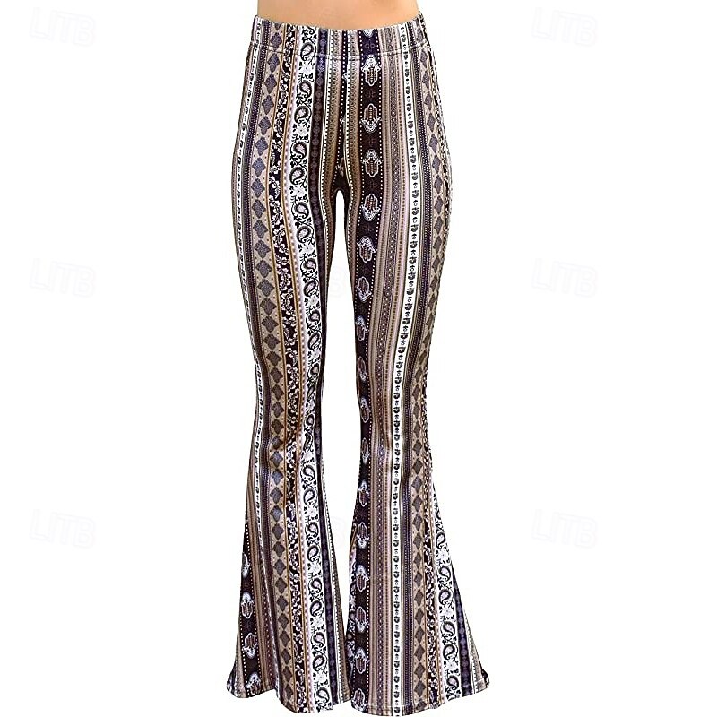 Retro Vintage 1960s Hippie Long Length Dude Funk Bell Bottom Pants Hippie Disco Printing Fit & Flare Fancy Dress Women's Carnival Costume Carnival Daily Wear Pride Parade Pride Month Adults' Pants4