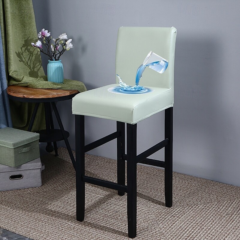 Waterproof Club Chair Cover Swivel Chair Cover Stretch Fabric Small Size Short Back Seat Cover Barstool Home Decor4