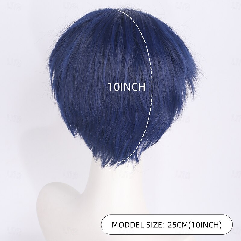 Synthetic Wig Curly Weave Tight Curl Pixie Cut Asymmetrical Machine Made Wig 30 inch A1 Synthetic Hair Men's Classic Comfortable Color Gradient Multi-color2