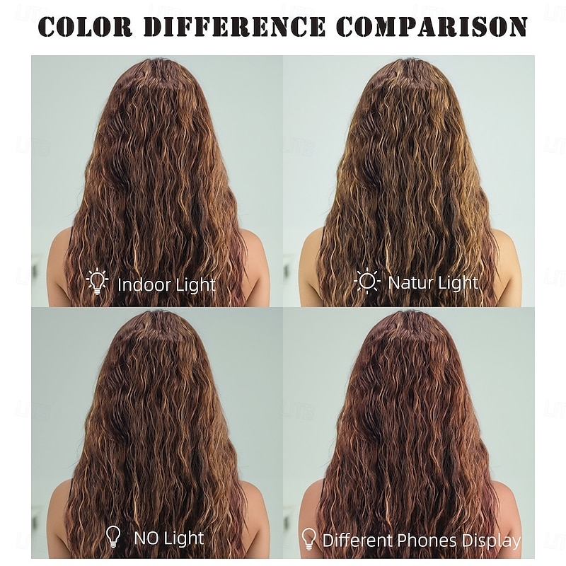 Synthetic Wig Loose Curl Deep Wave Layered Haircut Deep Parting Machine Made Wig 28 inch A1 Synthetic Hair Women's Elastic Classic Highlighted / Balayage Hair Dark Brown4