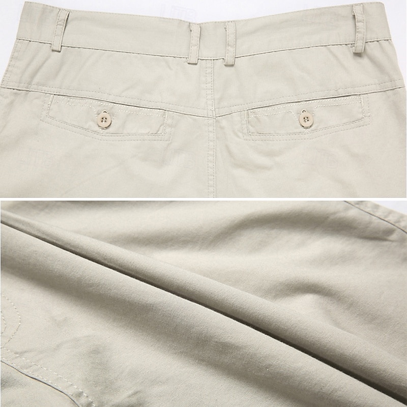 Men's Dress Shorts Work Shorts Golf Shorts Pocket Plain Comfort Breathable Knee Length Outdoor Business Sports Casual Black Khaki4