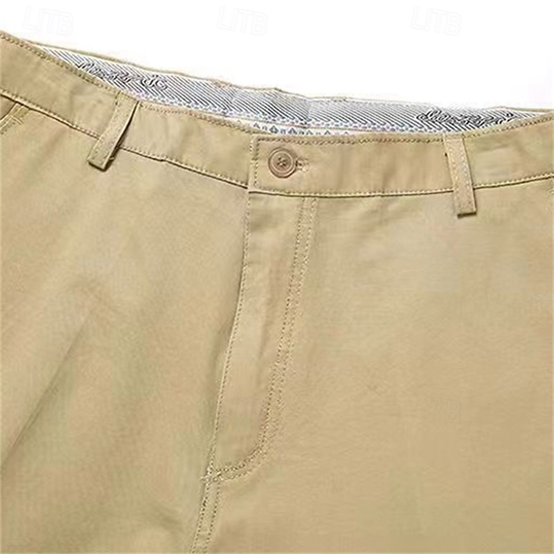 Men's Dress Shorts Work Shorts Golf Shorts Pocket Plain Comfort Breathable Knee Length Outdoor Business Sports Casual Black Army Green2