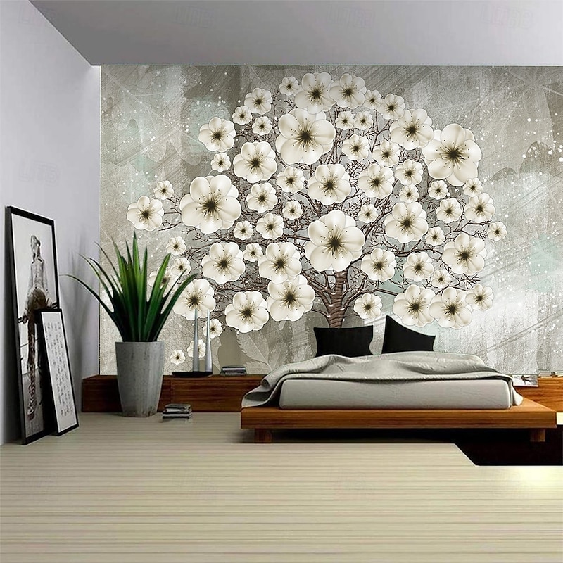 Landscape Tree Flowers Hanging Tapestry Wall Art Large Tapestry Mural Decor Photograph Backdrop Blanket Curtain Home Bedroom Living Room Decoration3