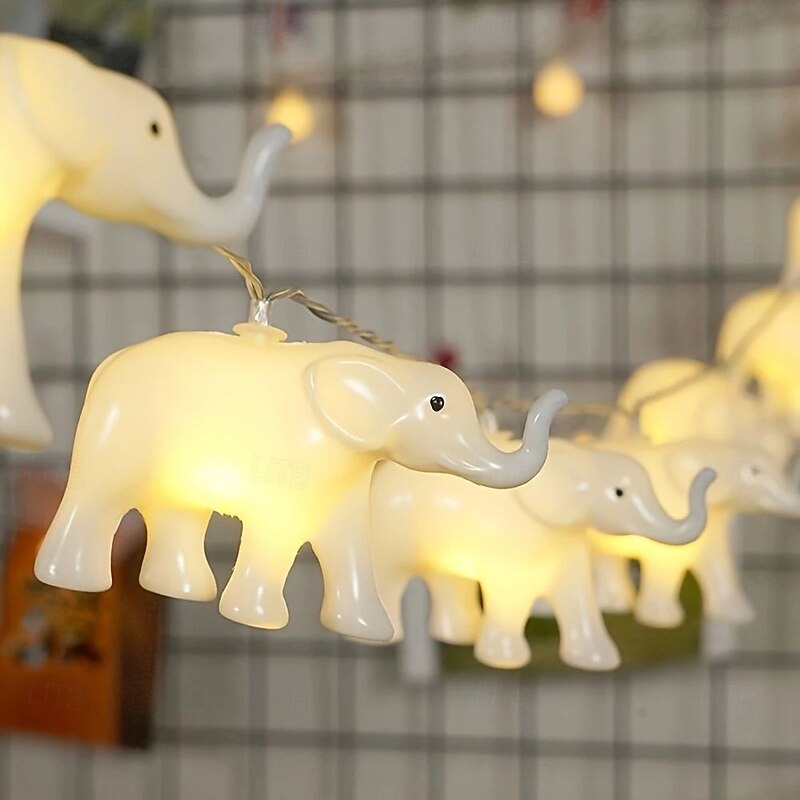 1.5m 10LEDs LED String Lights Elephant Animal Shaped Fairy String Lights Children's Room Decor Christmas Party Holiday Home Decoration Best Gift for Children4