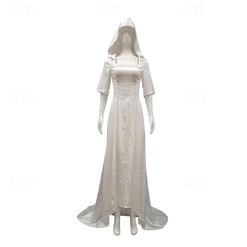 Retro Vintage Medieval Renaissance Floor Length Dress Viking Outlander Fancy Dress Women's Halloween Carnival Masquerade Party Adults' Dress2