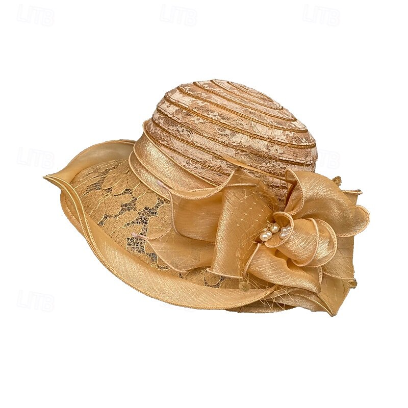 Hats Organza Beach Elegant With Bowknot Headpiece Headwear4