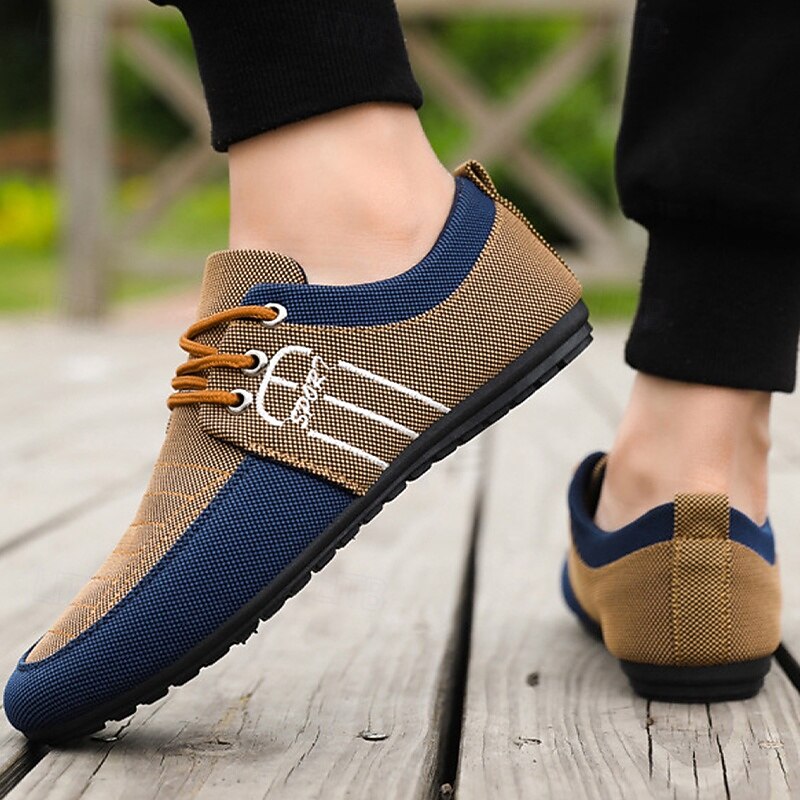 Men's Nylon Casual Slip-On Shoes with Contrasting Textures - Perfect for Daily Wear and Leisure Activities4