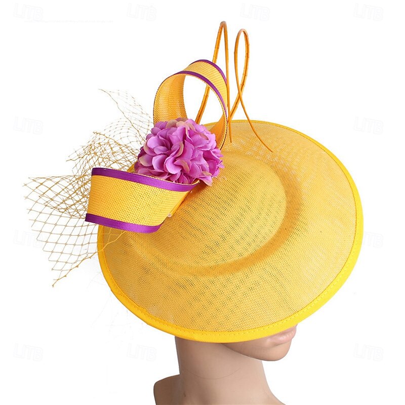 Headpiece Faux Linen Wedding Evening Party Elegant Wedding With Flower Headpiece Headwear3