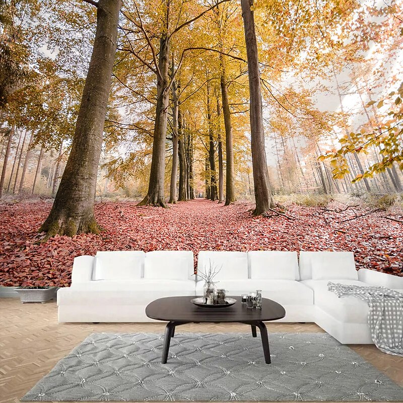 Autumn Yellow Forest Scenery  Hanging tapestry mural art large-scale tapestry mural decoration photos background carpet curtains home bedroom living room decoration2