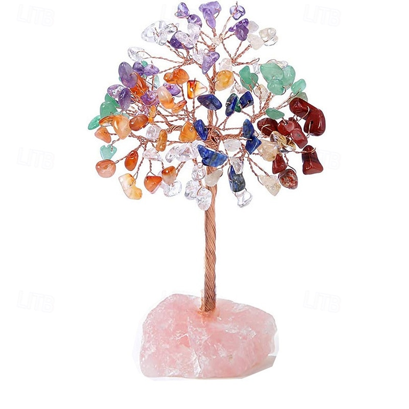 4.72 inch Crystal Tree of Life Healing Crystal Trees for Home Decor Office Desk Decor Living Room Decor Handmade Bonsai Trees for Positive Energy Money Good Luck Birthday Gifts for Women Mom